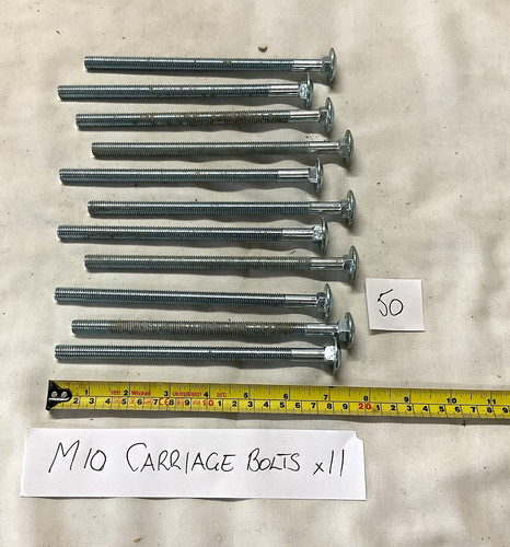 Galvanised m10 carriage bolts - galvanised,